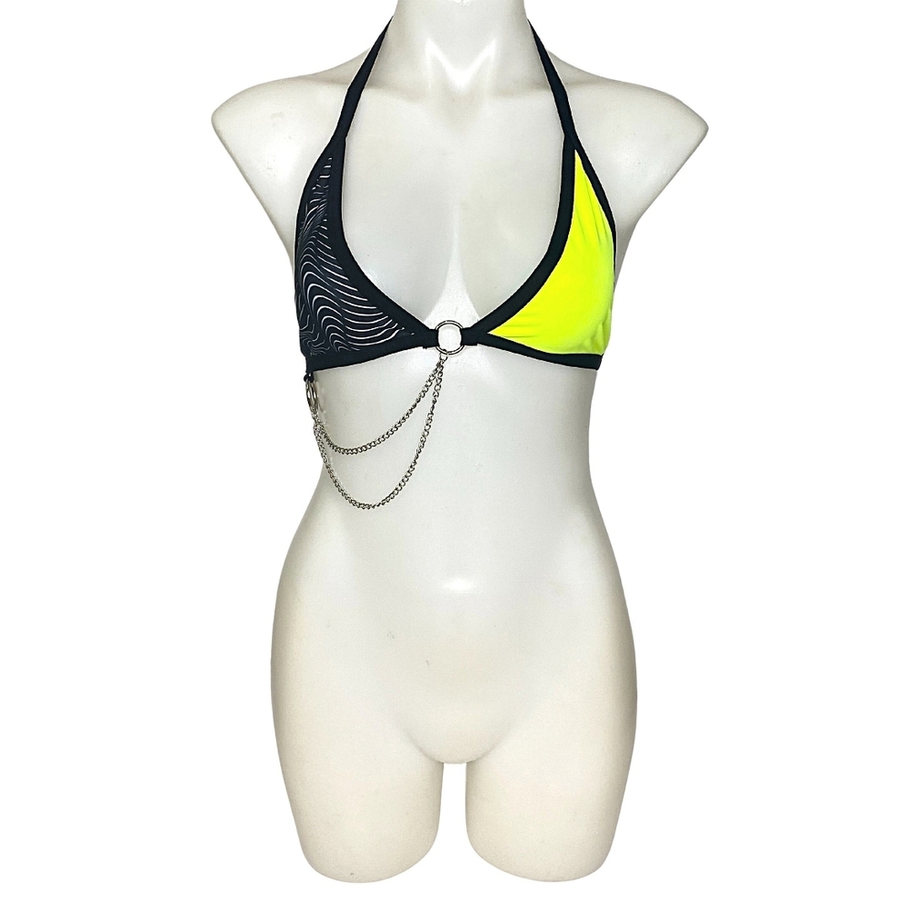 Black and Yellow Women's Bikini Top